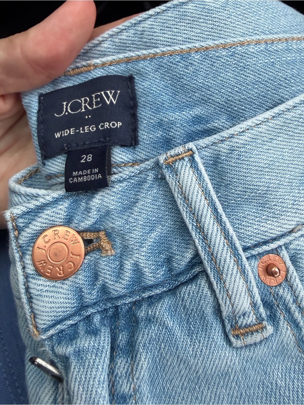 J.Crew Light Blue Wide-Leg Crop Jeans